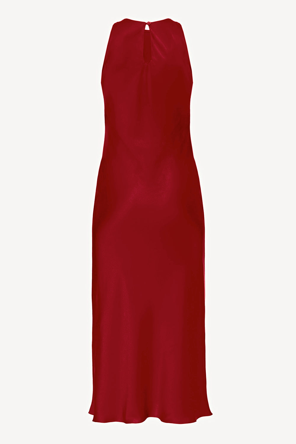 LESSLESS – Halterneck Silk Dress in cherry-Red Xs