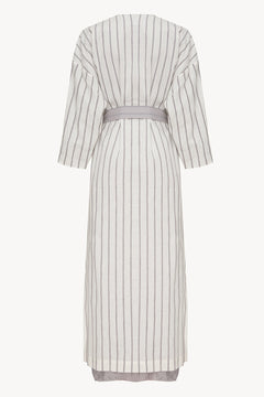 Halos Robe in Dusted Lines on White