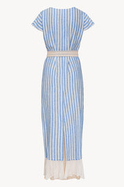 Aurora robe in  Maya Blue Stripes