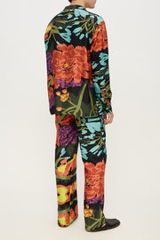 Men pajama set in floral black