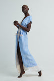 Aurora robe in  Maya Blue Stripes