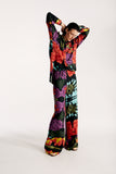 Silk Shirt in Floral Black