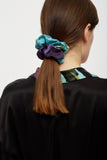 Silk Hair Ties Gift Set in Floral Black