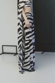 Evening Flare Pants in Zebra Print