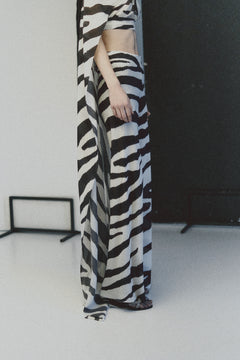Evening Flare Pants in Zebra Print