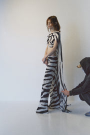 Evening Flare Pants in Zebra Print