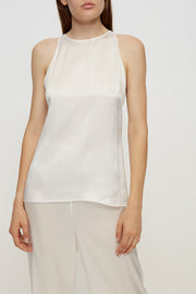 Silk Halterneck Top in White