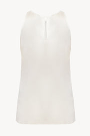 Silk Halterneck Top in White