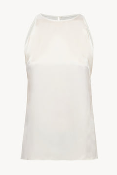 Silk Halterneck Top in White
