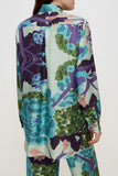 Silk Shirt in Floral Blue