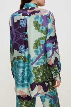 Silk Shirt in Floral Blue