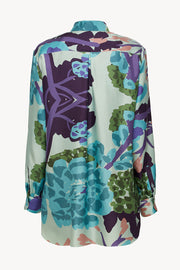 Silk Shirt in Floral Blue