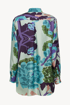 Silk Shirt in Floral Blue