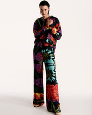 Silk Shirt in Floral Black