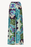 Fluid Silk Pants in Floral Blue