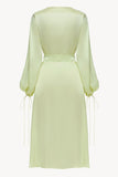 Wrap Silk Dress in Sorbet Green