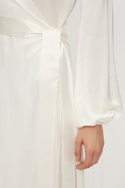 Wrap Silk Dress in White