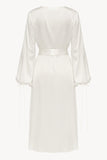 Wrap Silk Dress in White