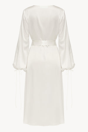 LESSLESS  Wrap silk dress in White S