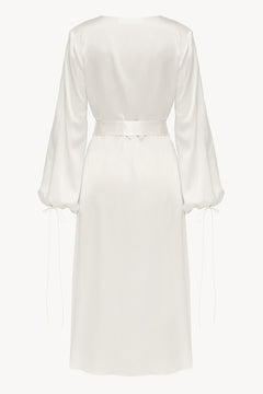 Wrap Silk Dress in White