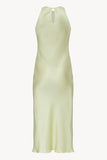 Halterneck Silk Dress in Sorbet-Green
