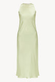 Halterneck Silk Dress in Sorbet-Green