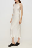 Halterneck Silk Dress in White