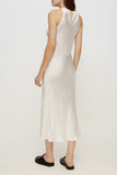 Halterneck Silk Dress in White