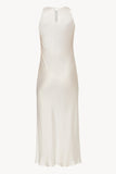 Halterneck Silk Dress in White