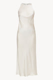 Halterneck Silk Dress in White