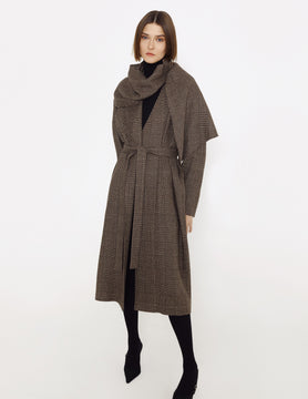 Alpaca Wool Housecoat With Attached Scarf