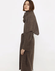 Alpaca Wool Housecoat With Attached Scarf