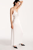 Open-Back Slip Dress in White