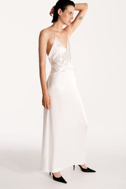 Open-Back Slip Dress in White