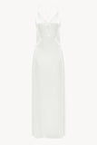 Open-Back Slip Dress in White