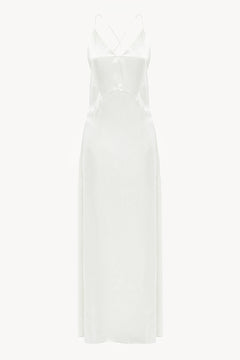 Open-Back Slip Dress in White