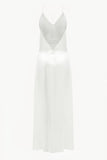 Open-Back Slip Dress in White