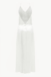 Open-Back Slip Dress in White
