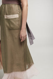 Aurora Robe in Olive & Powder