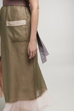 Aurora Robe in Olive & Powder