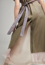 Aurora Robe in Olive & Powder