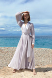 Floor Length Floaty Chiffon Gown in Violet