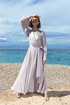 Floor Length Floaty Chiffon Gown in Violet