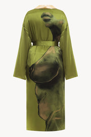 Reversible Silk Robe in Muse and Beige