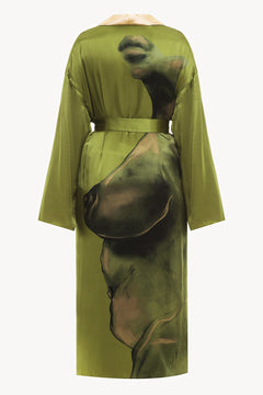 Reversible Silk Robe in Muse and Beige