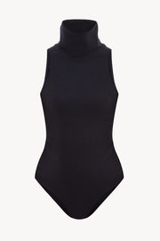 Cashmere blend sleeveless turtleneck bodysuit