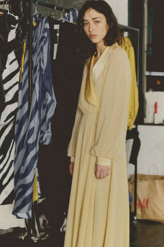 Floaty Chiffon Midi Dress in Yellow