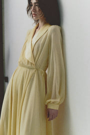 Floaty Chiffon Midi Dress in Yellow
