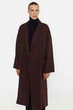 Men linen robe in brown