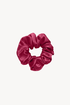 Cherry red silk scrunchie